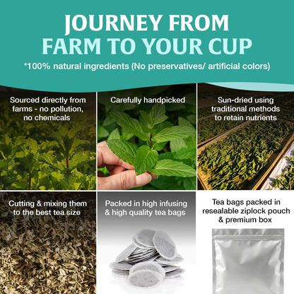 HANDPICK, Organic Chamomile Tea Bags (100 Herbal Tea Bags) Caffeine Free| Premium Floral Chamomile Herbal Tea in Eco-Conscious Teabags | Direct from Source