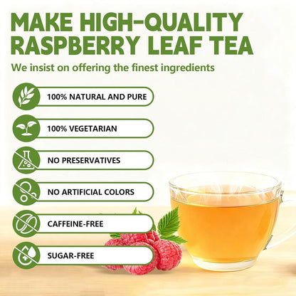 Raspberry Leaf Teabags–120 Tea Bags (2g/Bag), Made from 100% Raspberry Leaves Caffeine-Free | Sugar-Free | Gluten-Free | Vegan | Eco-Friendly Tea Bags