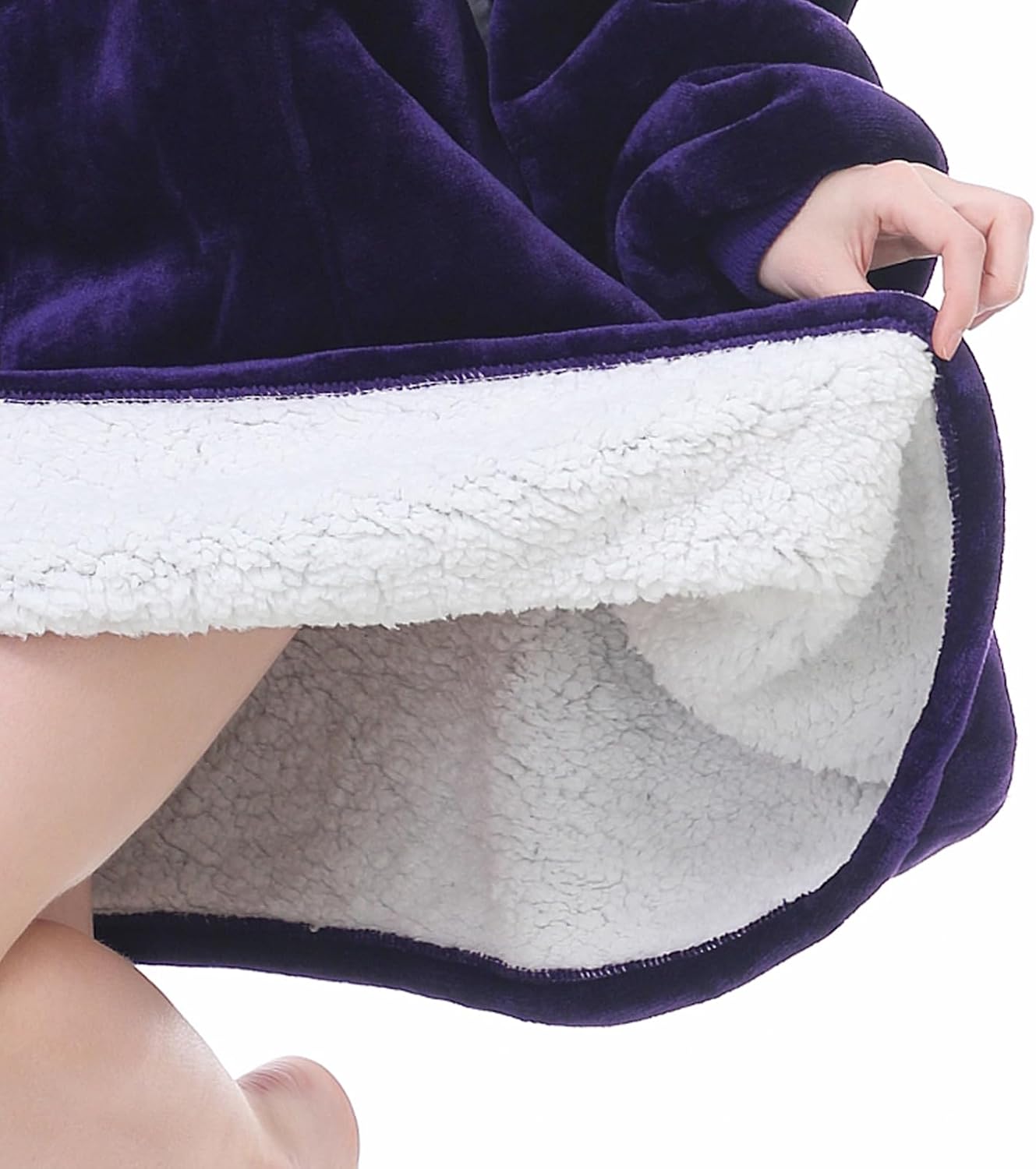 Kipswiza Wearable Blanket Hoodie Gifts for Women and Men, Oversized Cozy Warm Flannel Sherpa Hooded Blankets Sweatshirt with Giant Pockets for Adult and Teens, Dark Gray