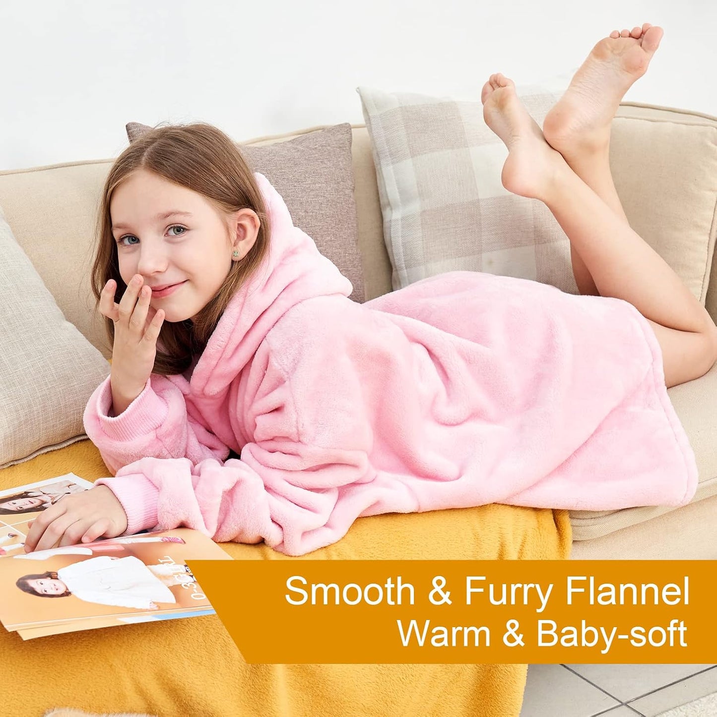 Aemicion Strawberry Blanket Hoodie,Oversized Sherpa Wearable Hooded Blanket,Warm Cozy Sweatshirt Gifts for Women Girls Adult
