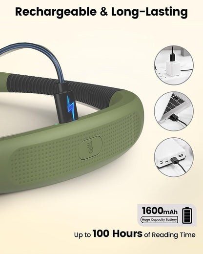 Glocusent Bendable Neck Light, 100 Hours Reading Light for Book Lover Gifts