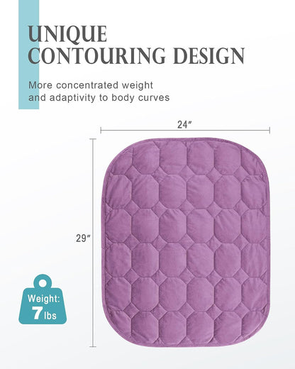 Cottonblue Weighted Lap Blanket 7lbs, Cozy Luxury Crystal Velvet Weighted Blanket for Adults, Small Weighted Blanket for Relaxation, Sleeping, Travel, Grey, 29" x 24"