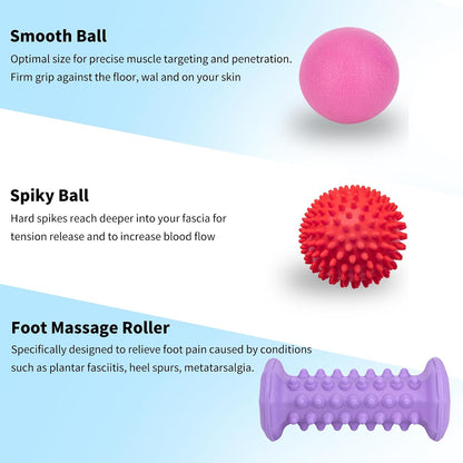 Foot Massager Roller Set for Plantar Fasciitis, Arch and Heel Pain Relief