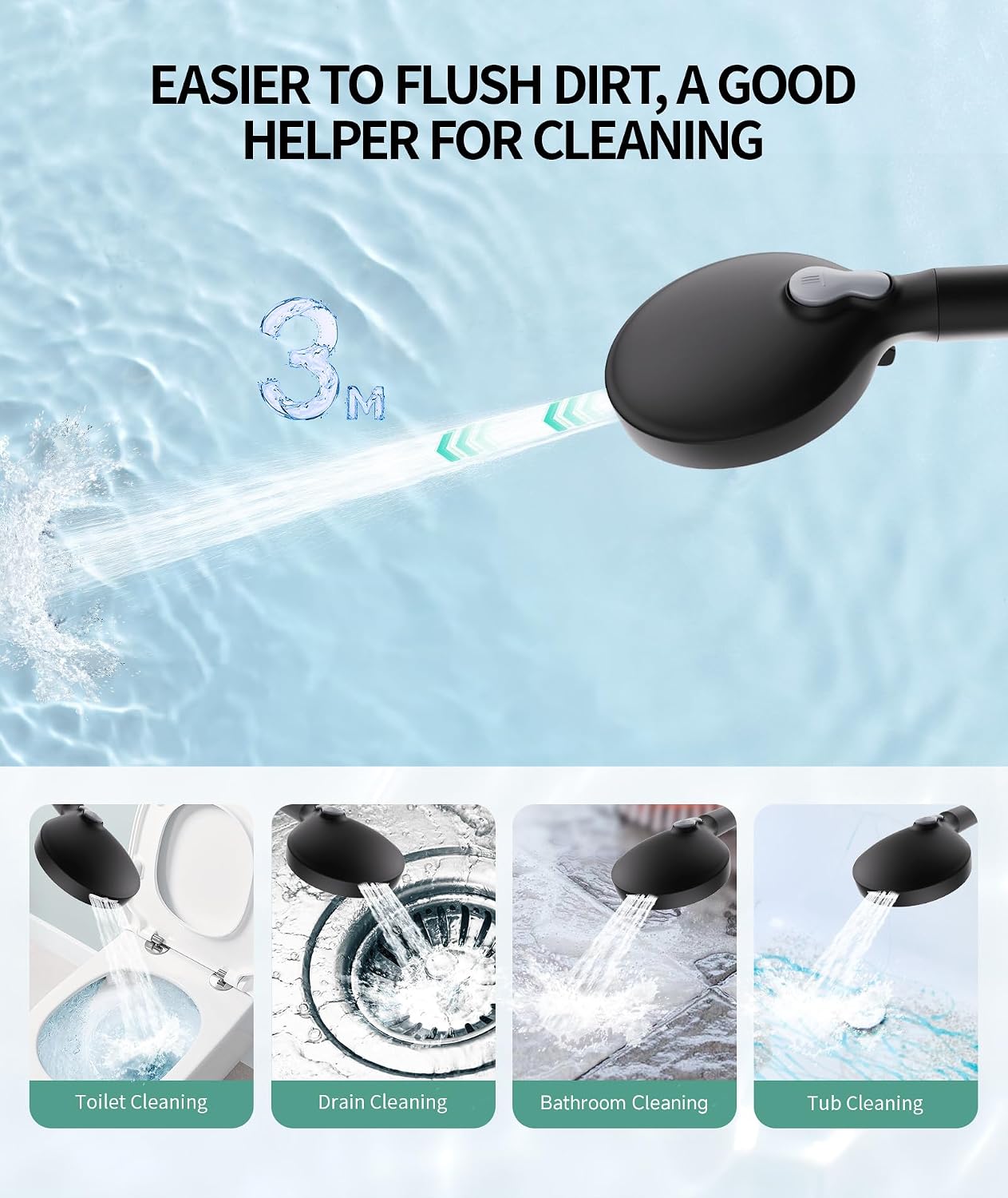 SR SUN RISE Filtered Shower Head with Handheld High Pressure 9 Spray Mode Showerhead Detachable Shower Head Water Softener Filters Beads for Hard Water Remove Chlorine 1 Filter Chrome