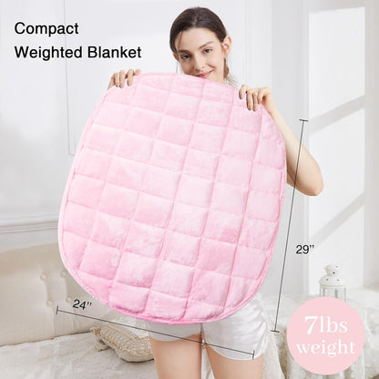 Alomidds Weighted Lap Blanket 7lbs, Cozy Breathable Flannel Weighted Lap Pad for Adults, Small Weighted Blanket for Travel, Couch, Green, 29" x 24"