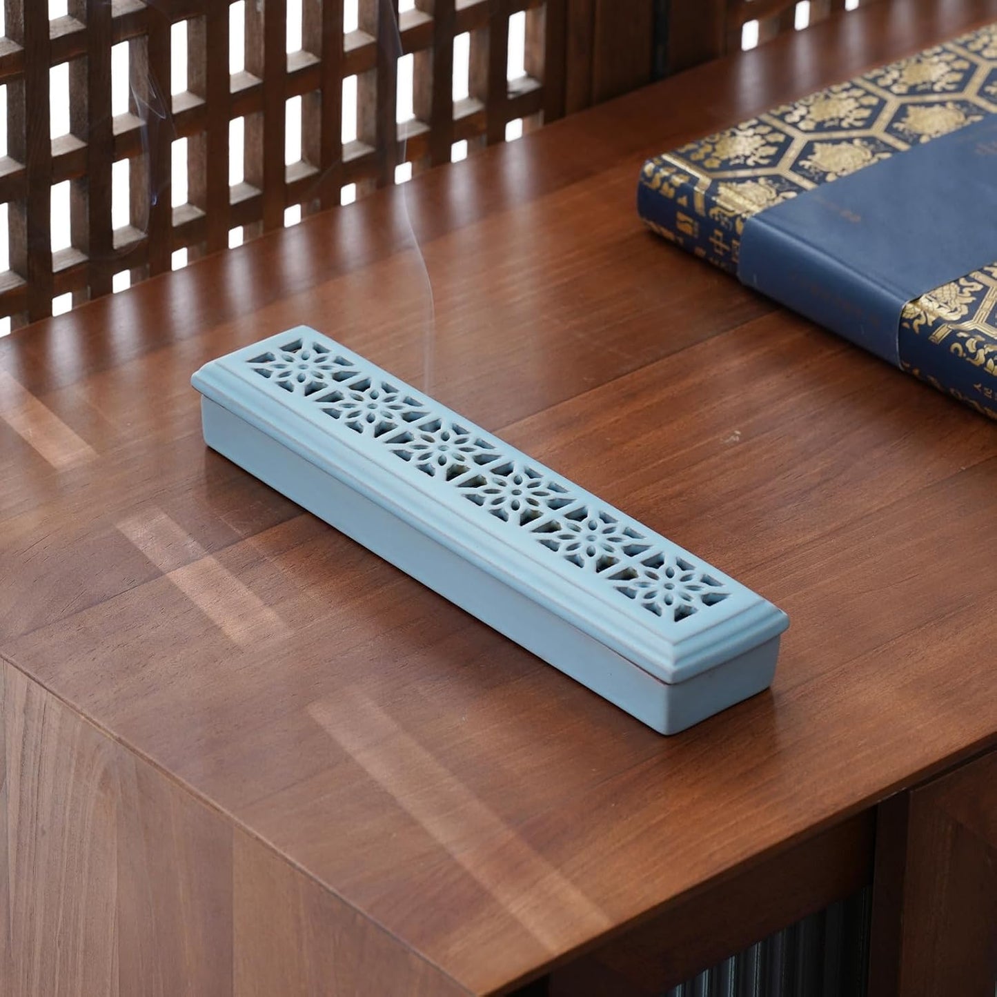 CEREMONY Incense Holder for Sticks, Ceramic Insence-Stick Holder Ash Catcher, Incense Holder Timkburner for Meditation Yoga Spa Room Incense Holder (Lever Brown)