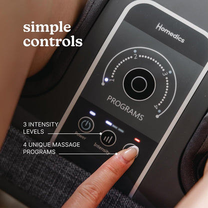 Homedics Deluxe Foot Massager & Calf Massager, Rolling & Compression Massage, Adjustable Tilt, Washable Liners, 4 Programs, 3 Intensity for Muscle Relief and Post-Workout Recovery