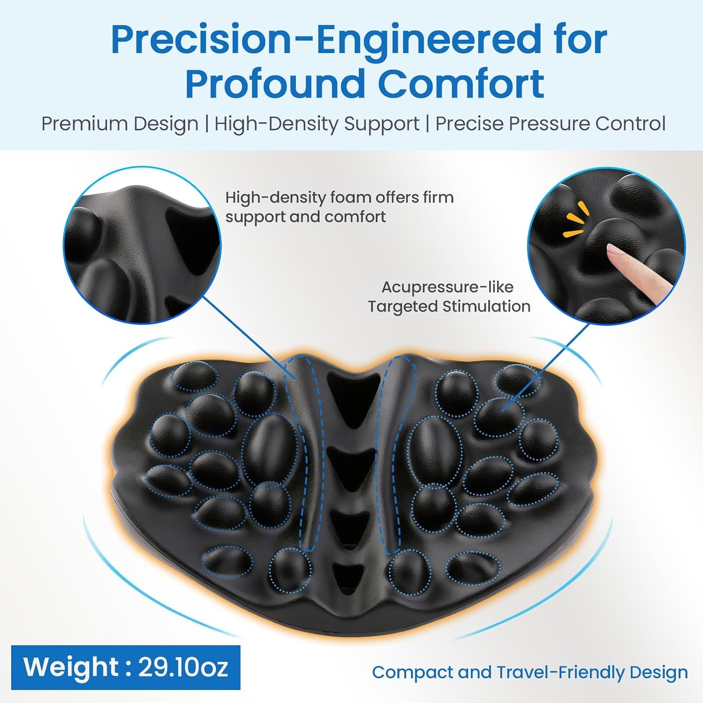 Shoulder Blade & Trapezius Trigger Point Massager, Back Stretcher | 22 Pressure Nodes, Deep Muscle Massage，Firm High-Density Foam, Ergonomic Arch, Body-Weight Massage,Daily Relaxation