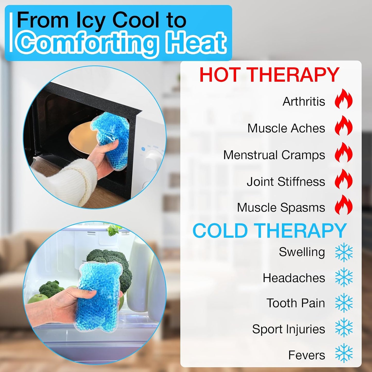 TrelaCo 24 Pcs Gel Bead Ice Pack 4 x 6 Inch Reusable Hot Cold Pack Soft Small Gel Cooling Pad Compress for Sports Swelling, Knee, Shoulder, Foot, Back, Ankle, Neck, Elbow Injuries Wrap Pain Relief