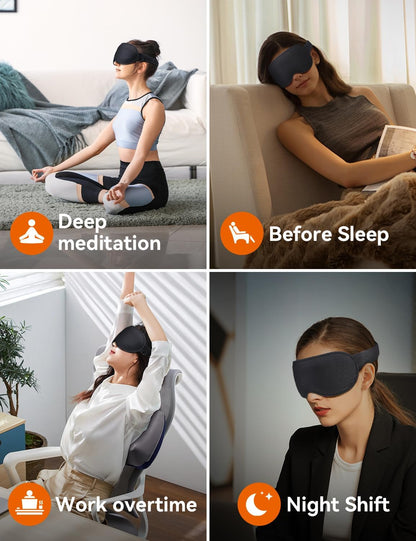 Sleep Mask, EVA BELLE Heated Eye Mask, Electric Sleeping Eye Mask, Warm Eye Compress Mask for Stye Relief, Adjustable Temperature & Timer, Electric Eye Heating Pad for Men Women-Graphene Heating