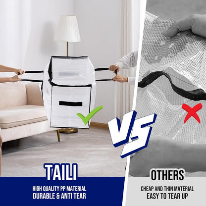 TAILI Blue Extra Large Moving Bags,Storage Bags with Visible Window