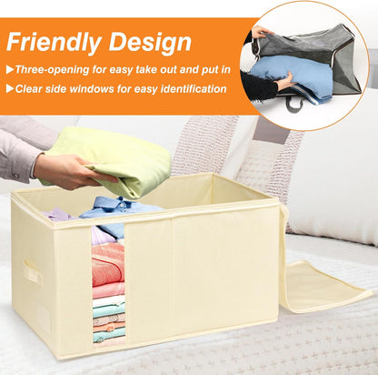 90L Rigid-Structured King Size Comforter Storage Bag, 2 Pack, Gray