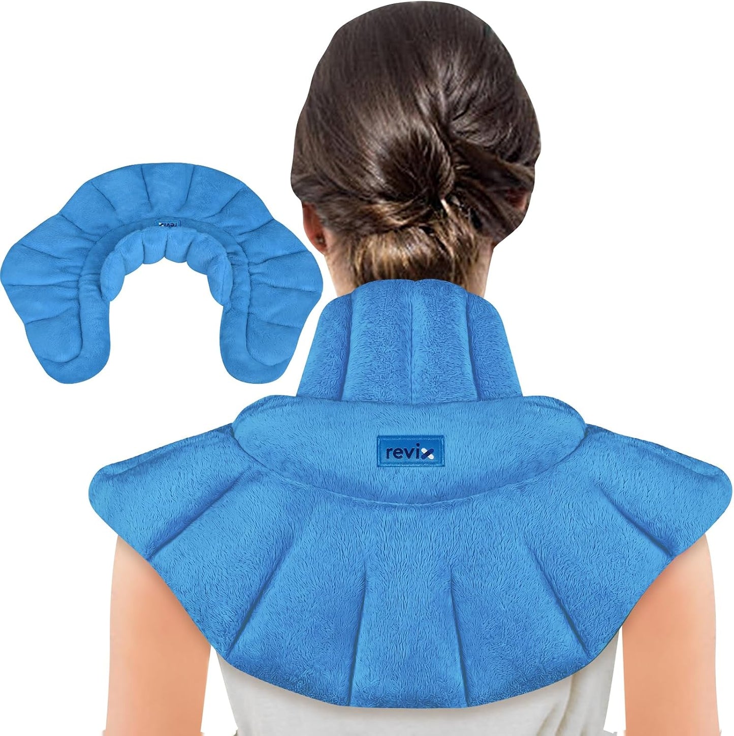 REVIX Microwave Heating Pad for Neck Shoulders and Back with Moist Heat, Weighted Microwavable Heated Neck Wrap Warmer, Scented