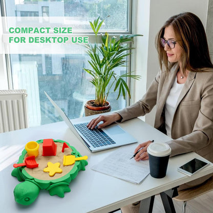 Mini Desktop Turtle Sandbox with Soft Sand and Small Tools -Premium Sand Garden for Desk Kit - Mini Zen Garden Kit Gifts Decor Desktop Accessories for Home, Office - Fidget Stress Relief