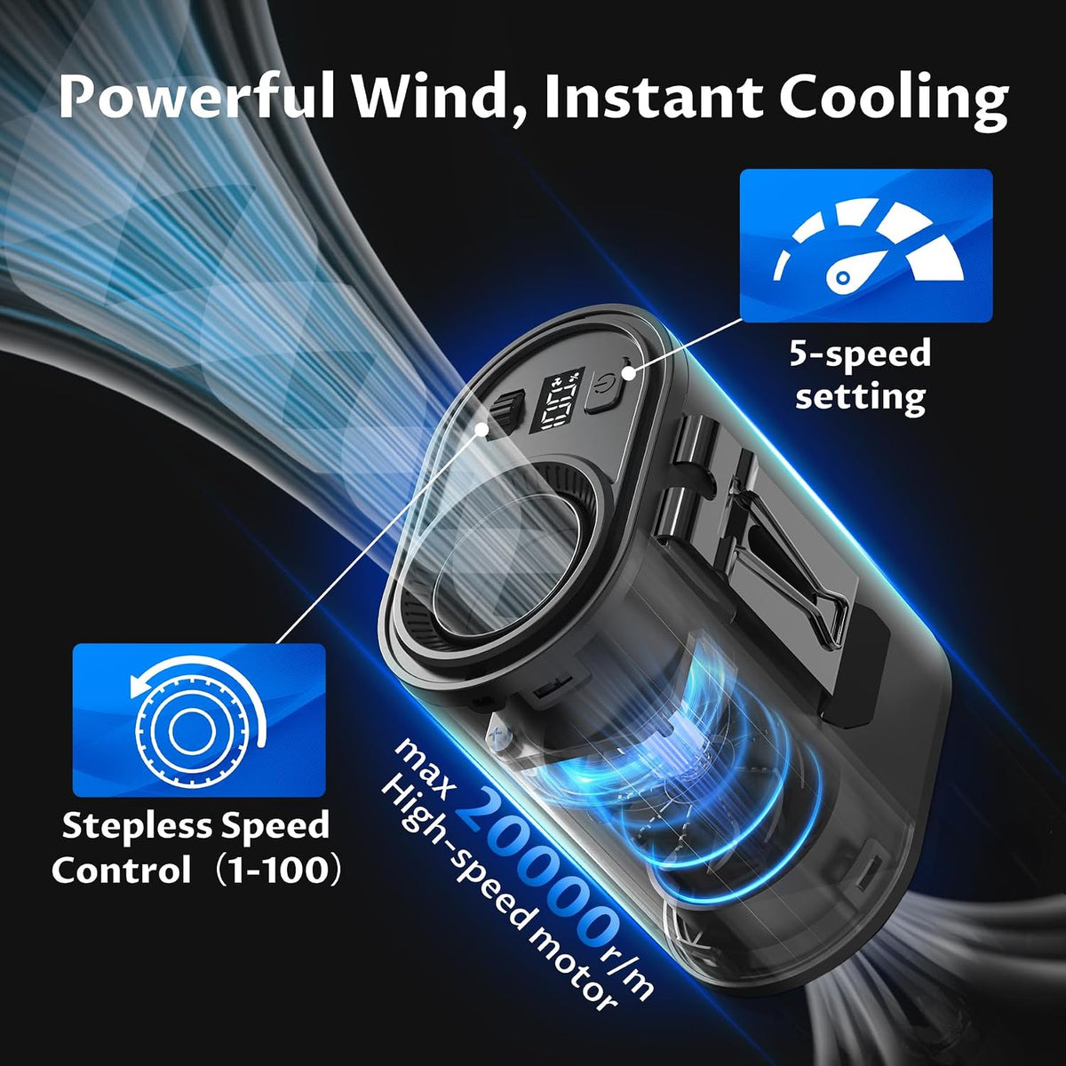 BREEZOME Portable Waist Fan with Belt, Shirt Fan, Belt Fan, Body Fan