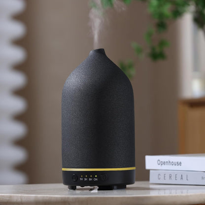 Gooamp 200ML Ceramic Essential Oil Diffuser for Home - Ultrasonic Aromatherapy Diffuser Humidifier with 7 Color LED Lights, Auto Shut-Off, 3 Timers for Bedroom, Office, Yoga, Black