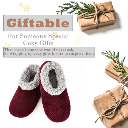 Cozylook Fuzzy Slippers for Women Indoor Soft Sole Slipper Socks with Non Slip Grippers Warm Fluffy