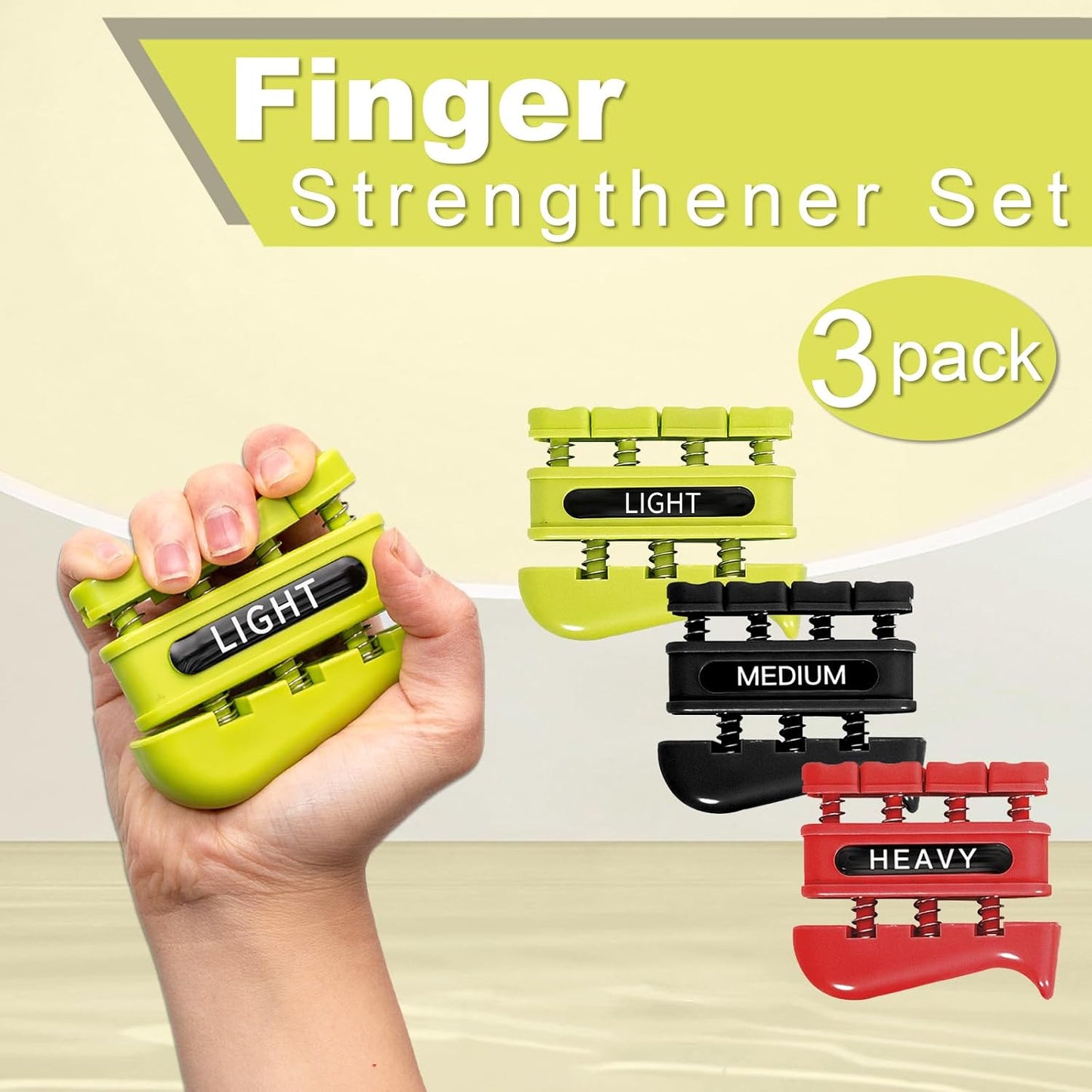 DICYWUDI Grip Strength Trainer, Finger Strength Trainer for Grip Strength Training for Fingers, Wrists, and Hands for Home, Office, Gym, Climbing, Athletes, Musicians, and Therapy
