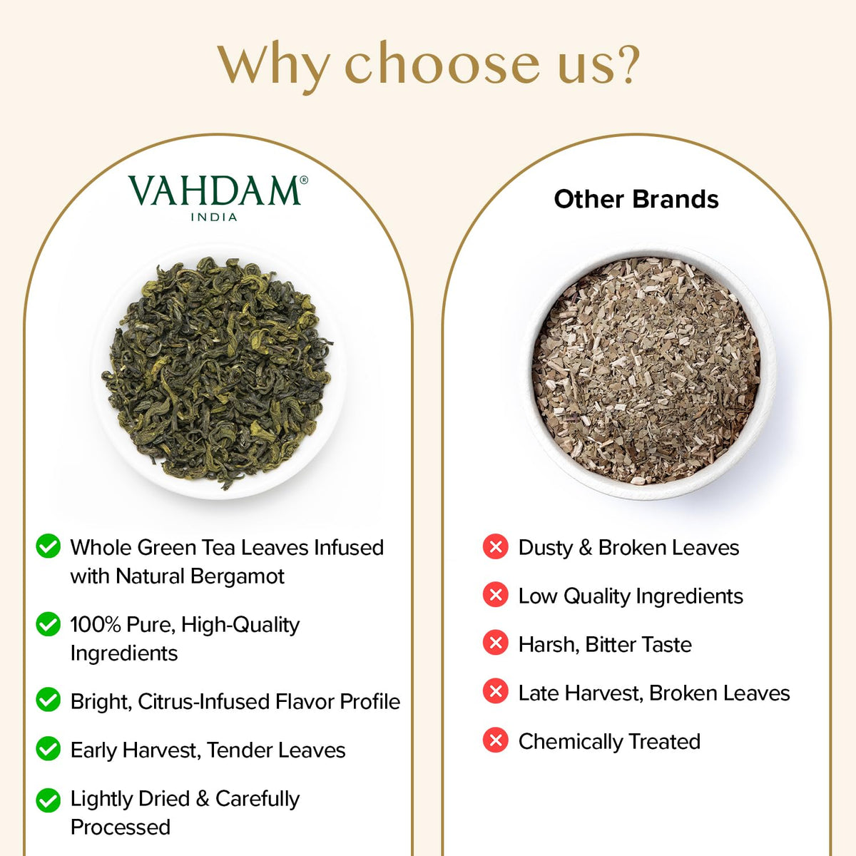 VAHDAM Earl Grey Citrus Green Tea Loose Leaf (3.5oz|50+ Cups) Bergamot Oil