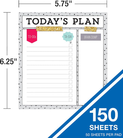 Carson Dellosa Aim High To Do List Notepad―5.75" x 6.25" Paper Stationery, Daily Checklist, Goals, Reminders, Notes, Motivational Organizer (50 sheets)