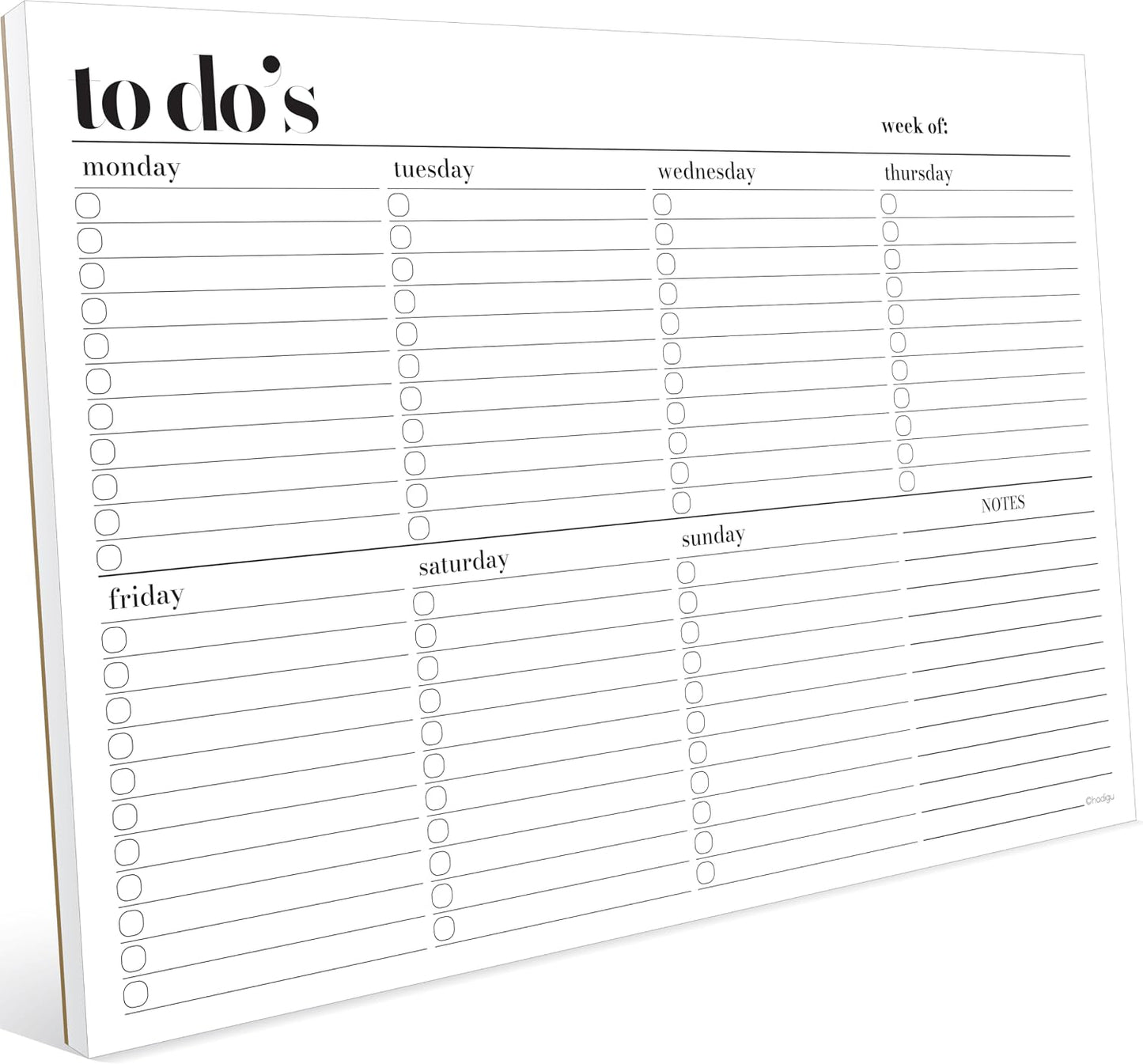 Weekly Planner Pad, Weekly To Do List Notepad, Tear Off Undated Weekly Planner Notepad, A4 Size (8,3" X 11,7"), Premium Thick Paper with Cardboard Back Support, Weekly Desk Planner by Hadigu
