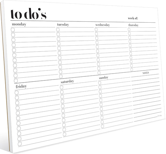 Weekly Planner Pad, Weekly To Do List Notepad, Tear Off Undated Weekly Planner Notepad, A4 Size (8,3" X 11,7"), Premium Thick Paper with Cardboard Back Support, Weekly Desk Planner by Hadigu