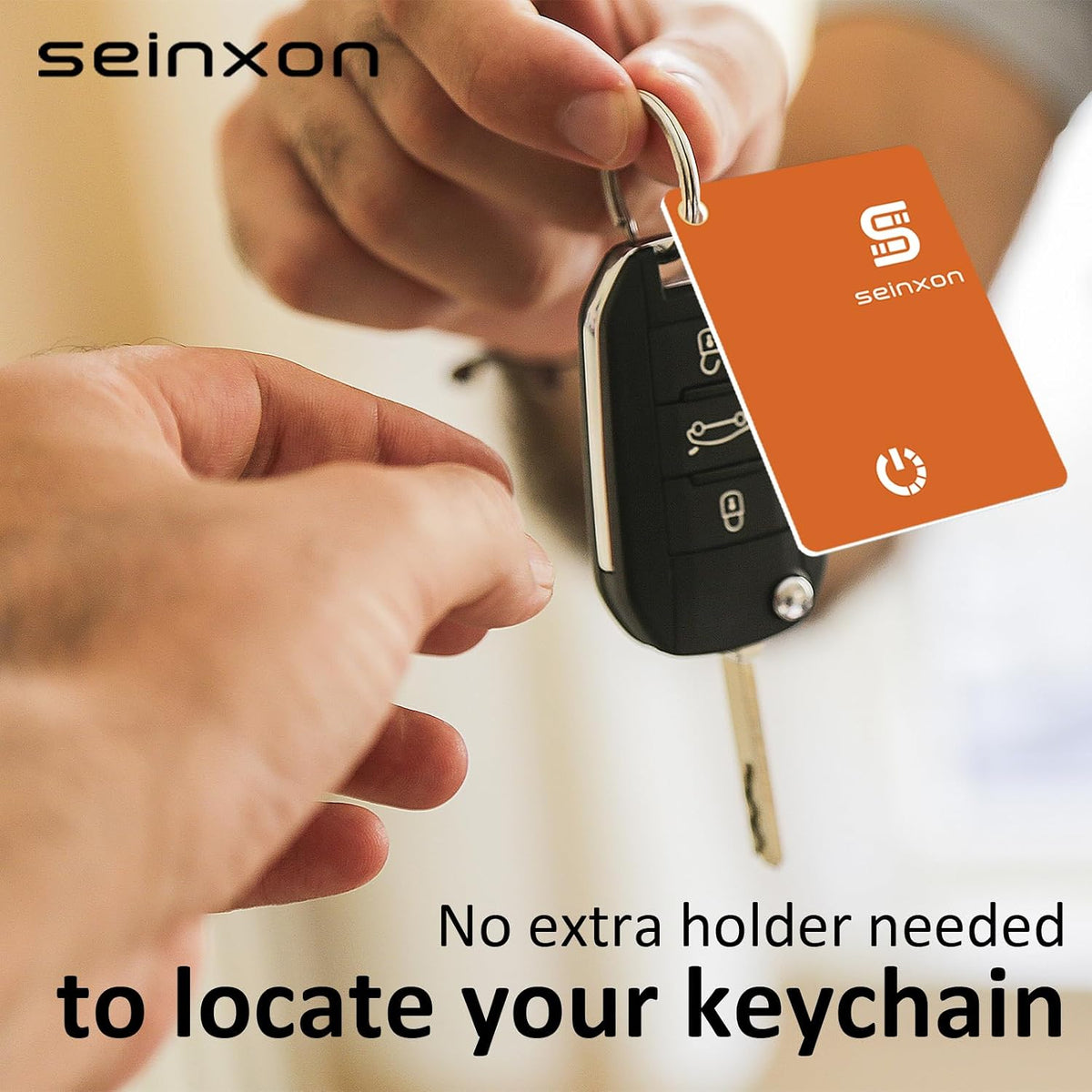 SEINXON Wallet Tracker (iOS Only) IP68 Thin Item Finder Card Luggage Located Bluetooth Works with Apple Find My APP & Network - Magnetic Charger (Slim)
