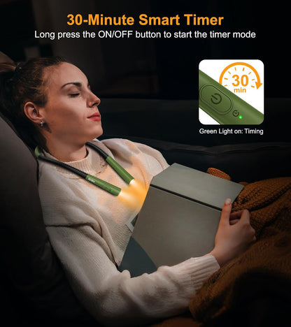Gritin Book Light,Eye Caring 3 Colors & Stepless Dimming Neck Reading Light