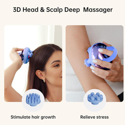 COMFIER Electric Scalp Massager, Waterproof Head Massager with Mutlti-Modes Vibration, Handheld Portable Head Scratcher for Hair Growth, Dog Cat Massager for Deep Clean and Stress Relax