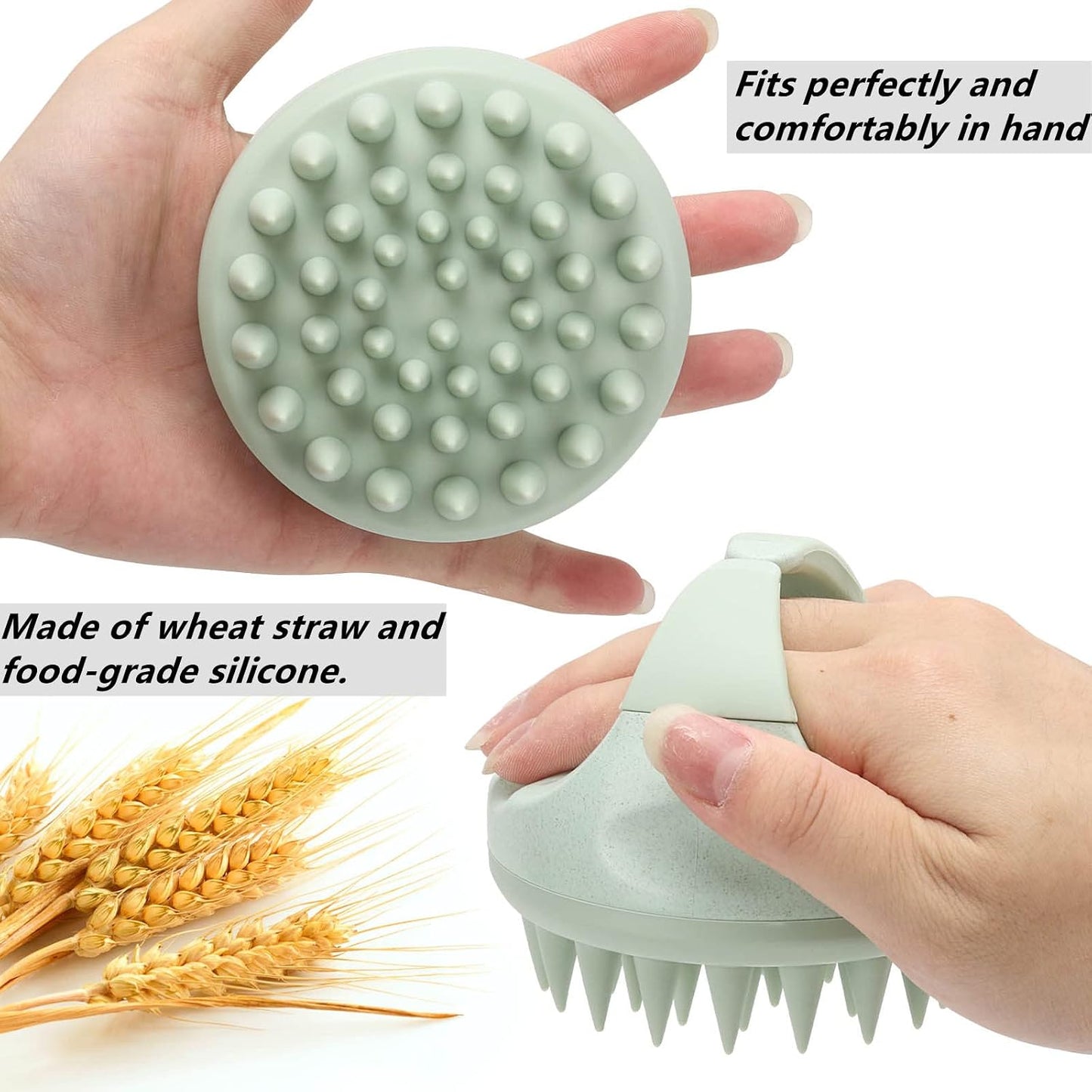 Hair Scalp Massager Shampoo Brush Hair Scrubber Washing Brush Silicone Scalp Exfoliator for Dandruff Removal- Beige