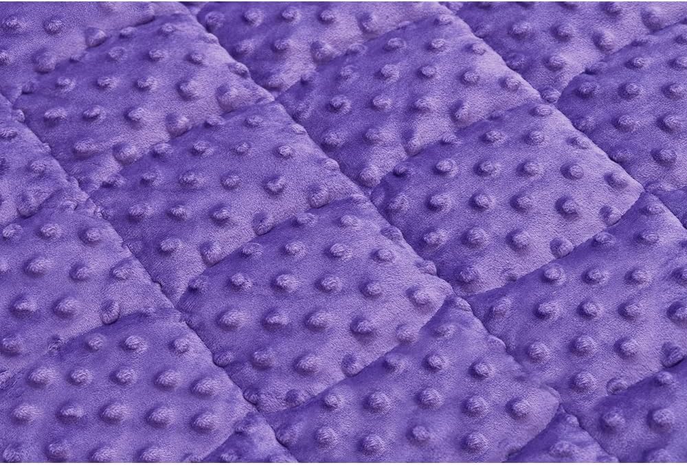 TONGDADA Weighted Lap Blanket 7lbs for Adult,Perfect for Relaxation, Lounging, Napping, Sleeping & Travel,Luxury Minky Weighted Body Blanket,Weighted Throw Blanket-Dark Grey Minky Dot, 29" x 24"