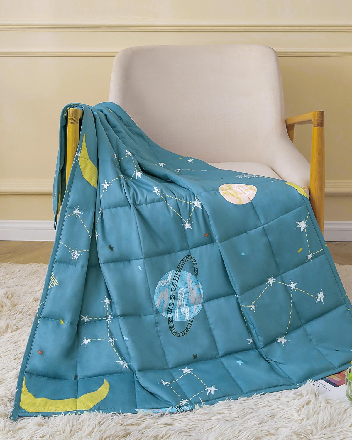 Sivio Weighted Lap Pad 2lbs, Cotton Weighted Blanket Sensory Weighted Lap Blanket Indoor Outdoor, 19 x 21 Inch, Blue Dinosaur