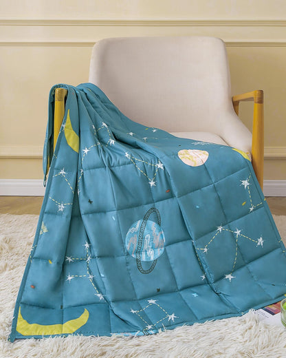 Sivio Weighted Lap Pad 2lbs, Cotton Weighted Blanket Sensory Weighted Lap Blanket Indoor Outdoor, 19 x 21 Inch, Blue Dinosaur