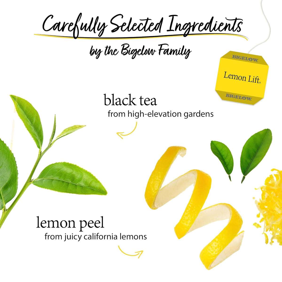 Bigelow Tea Lemon Lift Black Tea Bags Box, 20 Count (Pack of 6)