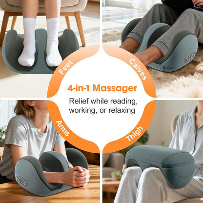 Black Foot Massager with Heat Electric Foot and Calf Massager with Roller Deep Shiatsu Feet Massage for Plantar Fasciitis Neuropathy & Pain Relief Gifts for Women & Men