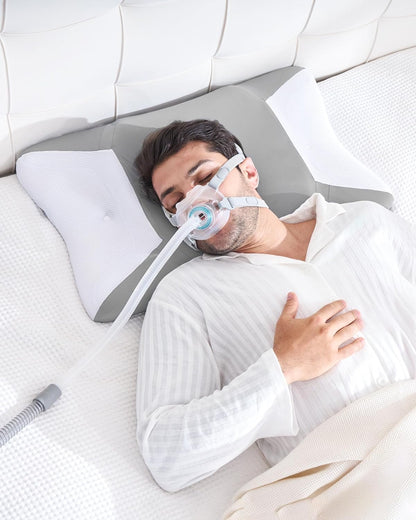 CPAP Pillow for Side Sleeping, HSA/FSA Sleep Apnea Pillow for All CPAP Masks Users to Reduce Air Leaks, Masks Pressure, Memory Foam with Cooling & Breathable Pillowcase for Side Back Sleeper