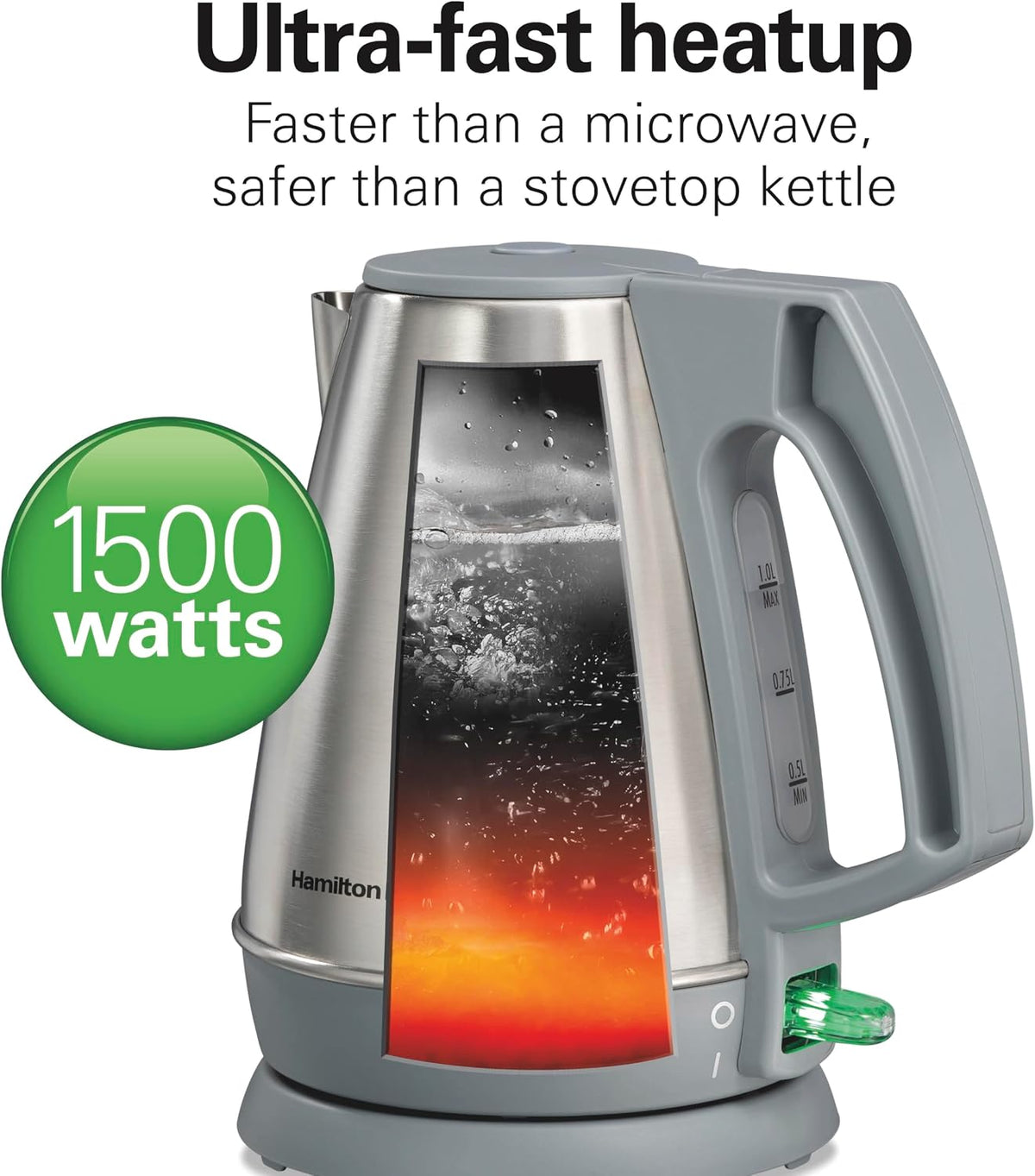 Hamilton Beach 1 Liter Electric Tea Kettle, Water Boiler & Heater