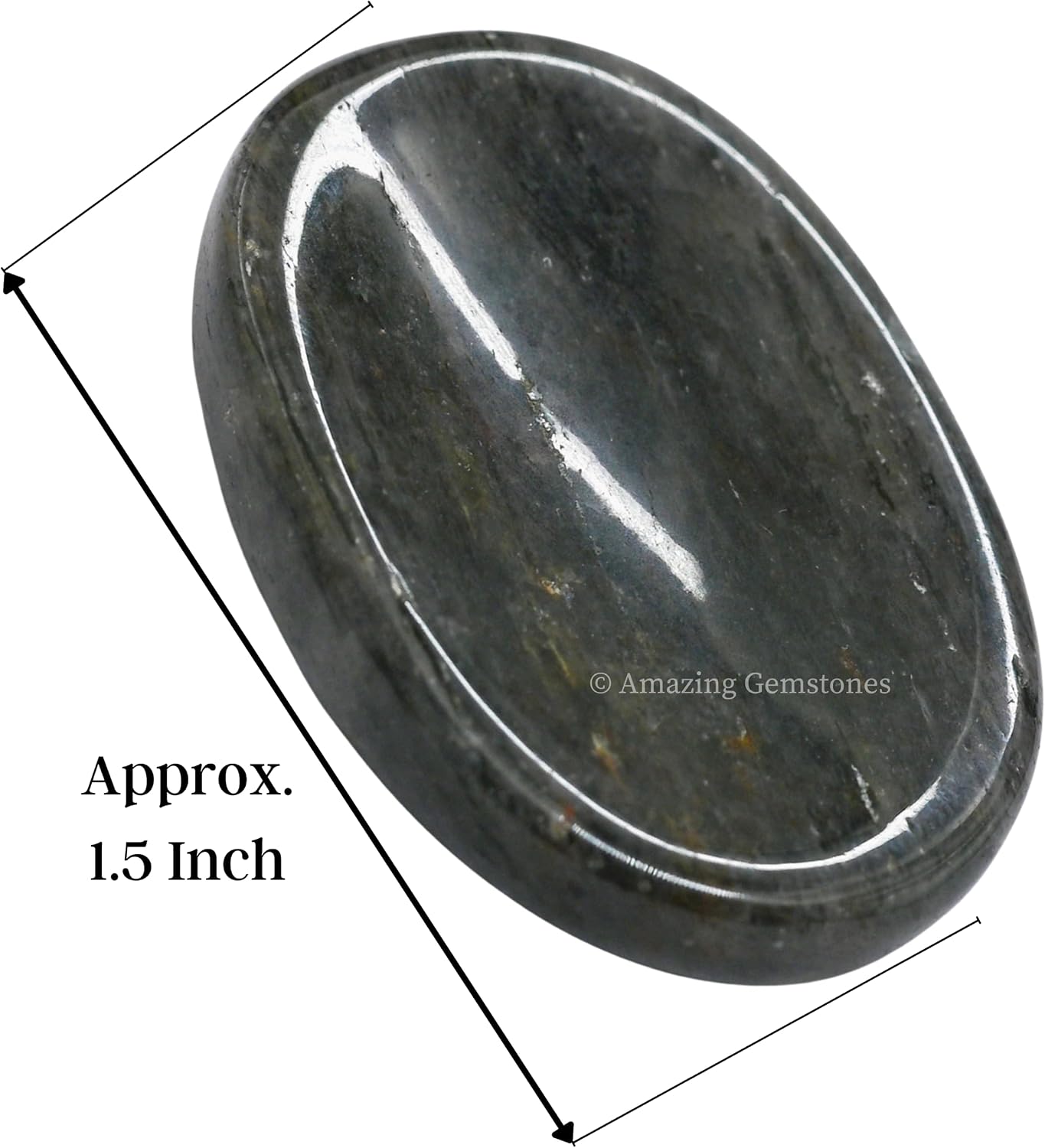 Amazing Gemstone Labradorite Thumb Worry Stone, Anxiety Stone, Healing Crystals - Piedra Crystal Fidget for Gift, Meditation, Calming, Relaxation, Stress Relief - Colors A