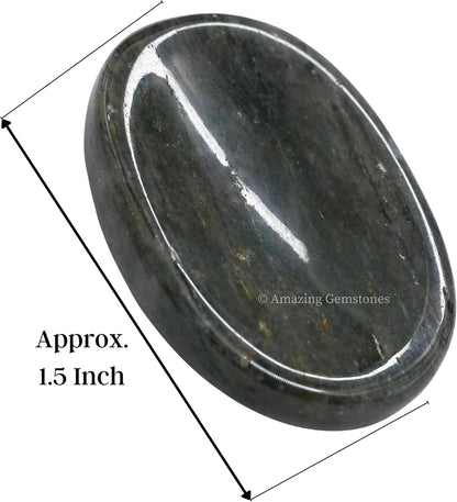 Amazing Gemstone Labradorite Thumb Worry Stone, Anxiety Stone, Healing Crystals - Piedra Crystal Fidget for Gift, Meditation, Calming, Relaxation, Stress Relief - Colors A