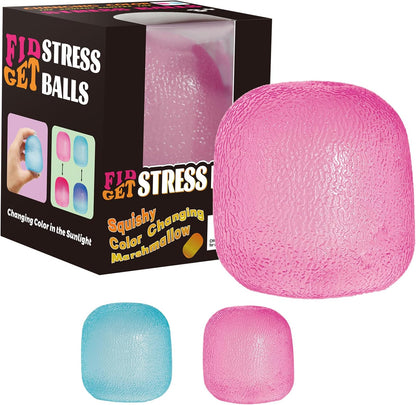 Fidget Toys Stress Balls for Kids & Adults - Changes Color in The Sun - Malt Sugar Squishy Fidget Toys - Slow Rise Gel Ball - Stretchy Squeeze Stress Relief Balls for Anxiety