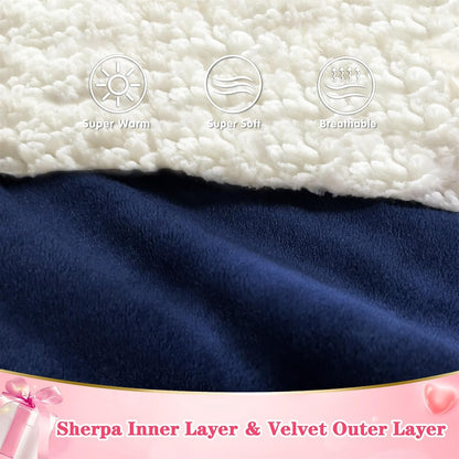 Waitu Wearable Blanket Sweatshirt Gifts for Women and Men, Warm and Cozy Giant Blanket Hoodie, Thick Flannel Blanket with Sleeves and Giant Pocket - Dark Gray