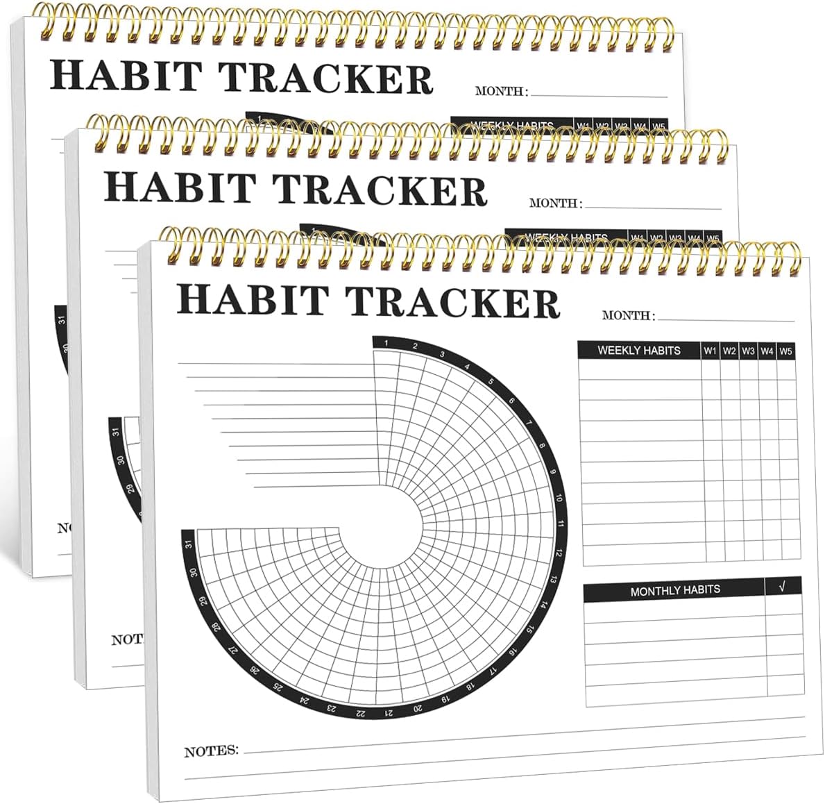 Habit Tracker Calendar - Daily, Weekly, and Monthly Habit Tracker Journal and Goal Board, Undated Habit Wall Calendar for Productivity & Goal Setting, 8" x 10"
