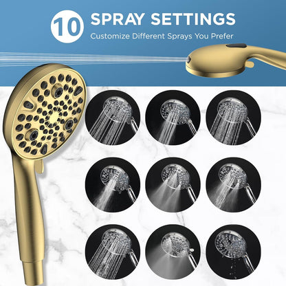 MakeFit Dual Filtered Rain Shower Head Combo, High Pressure Handheld Shower Head with Adjustable Bar - Rainfall Shower Head And Showerhead with Filter for Hard Water - Removes Chlorine