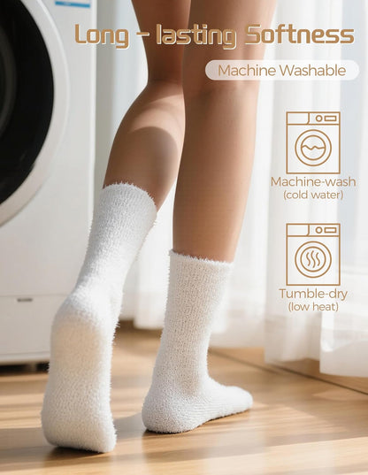 TEHOOK Warm & Cozy Gifts for Women, Fluffy Fuzzy Plush Sleeping Slipper Socks - Soft Warm Fabric