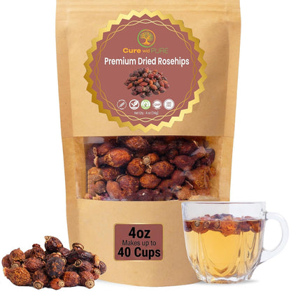 Cure wid Pure Dried Rose Hips 4oz RoseHip Tea Rich in Vitamin C