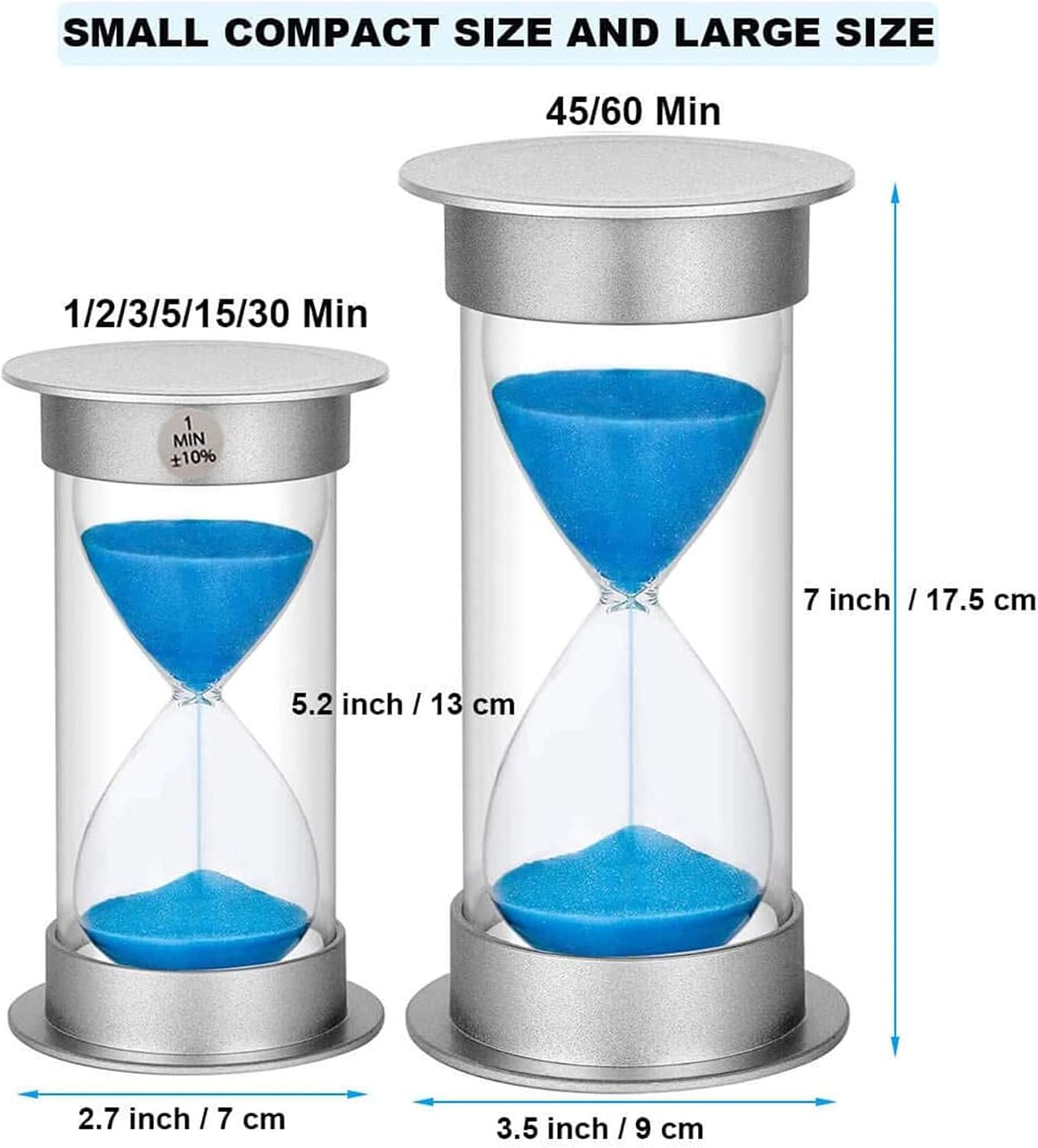 2 Minute Hourglass Sand Timer with Suction Cup,Unbreakable Sucker Sand Clock Timer 2 min,Plastic Mini Sand Watch,Rotatable Reloj De Arena for Kids Toothbrush(Blue)