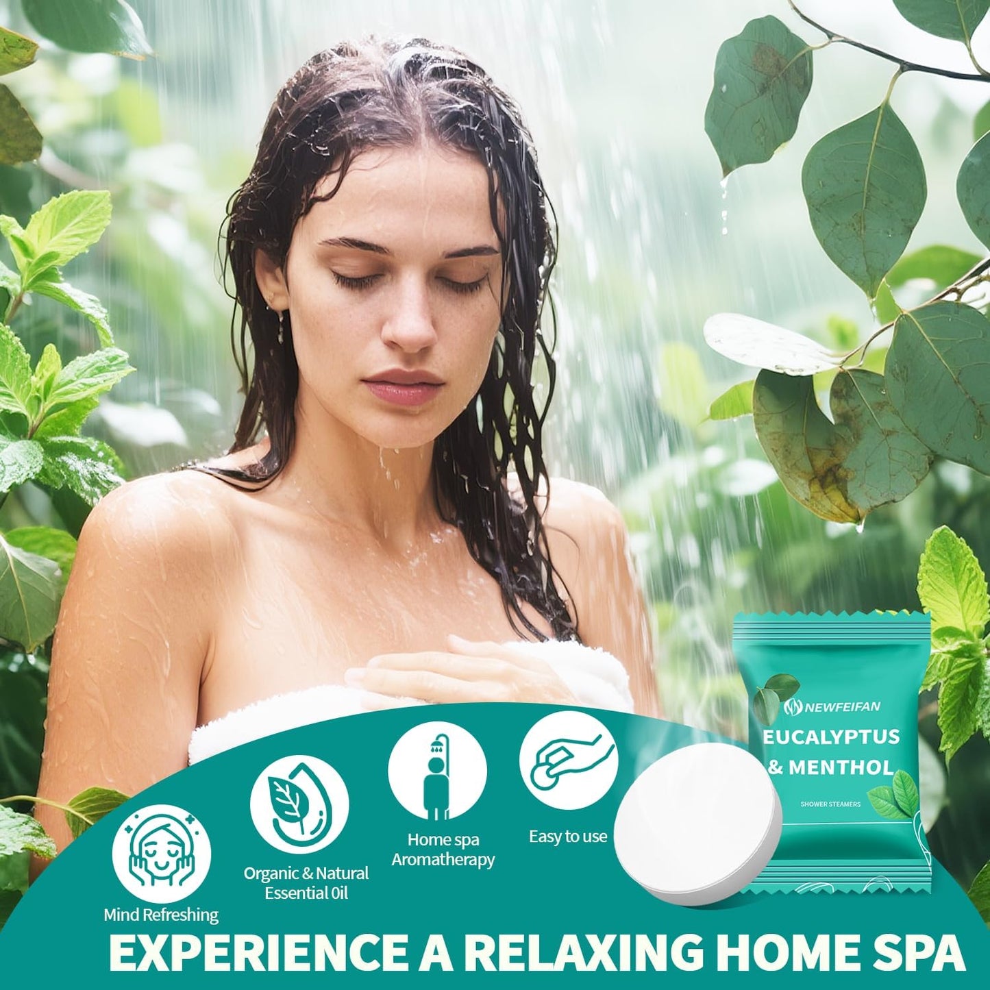 Shower Steamers Aromatherapy, 8Pcs Eucalyptus & Menthol Baht Bomb | Christmas Stocking Stuffers for Adults Women Men Teens White Elephant Birthday Gifts, Organic Essential Oil Home Spa Relaxing