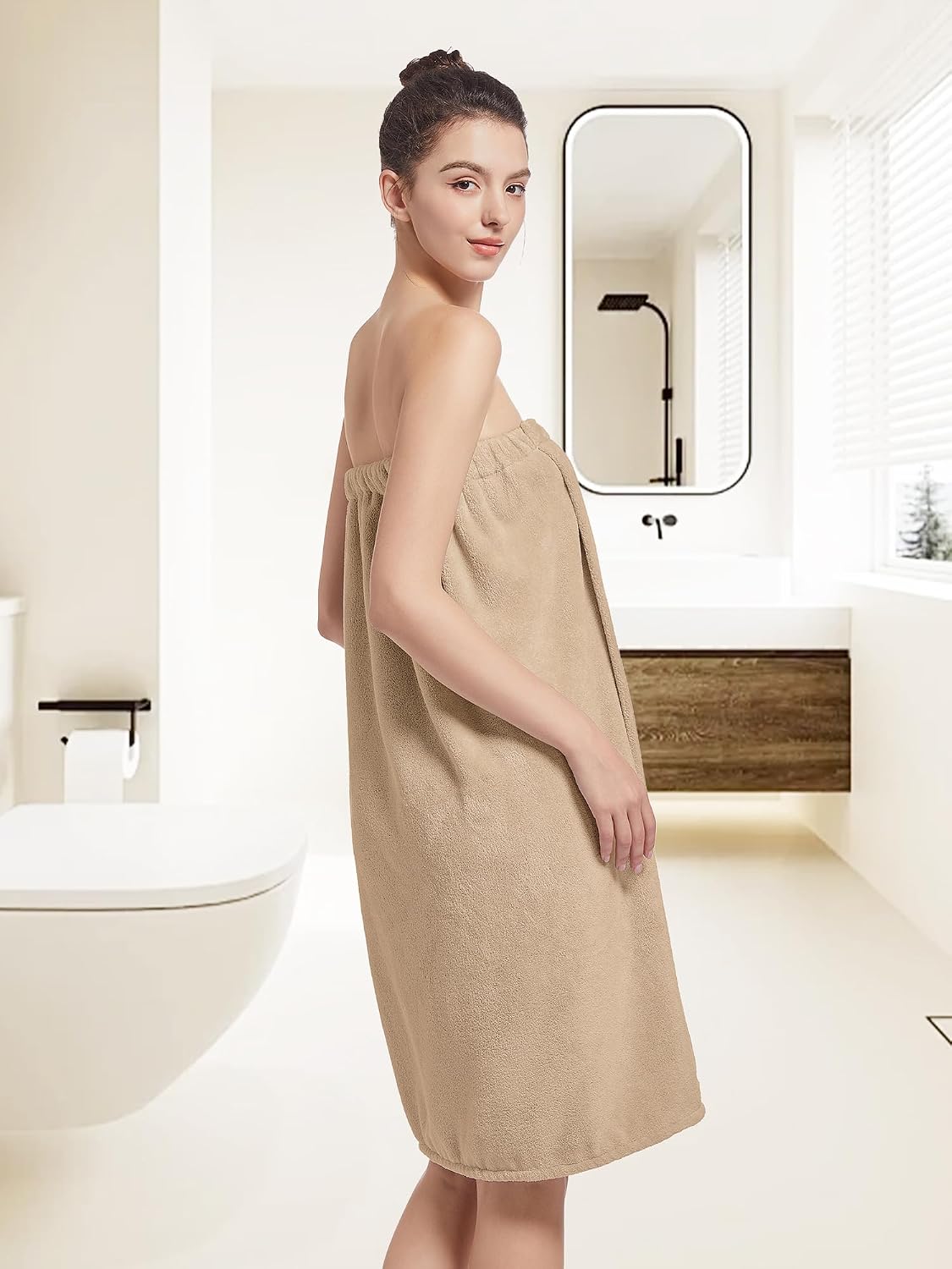 Women'S Soft Wrap Towel Full Length，Bath Robe After Shower Female Plush Long，Spa Bathrobes Lightweight With Pockets