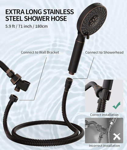 SR SUN RISE Filtered Shower Head with Handheld High Pressure 9 Spray Mode Showerhead Detachable Shower Head Water Softener Filters Beads for Hard Water Remove Chlorine 1 Filter Chrome