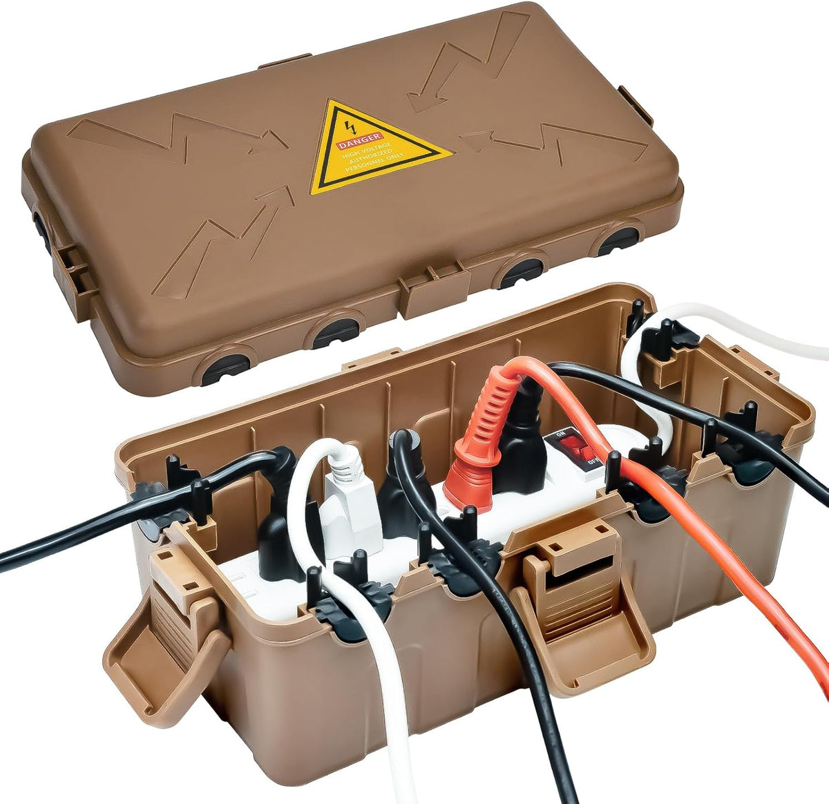 Hrensaw Large Outdoor Electrical Box Waterproof(12.5x8.5x5inch),IP54 Waterproof Outdoor Outlet Covers,Weatherproof Extension Cord Covers Protect Outlet,Plug,Timer,Power Strip,Holiday Light,Black